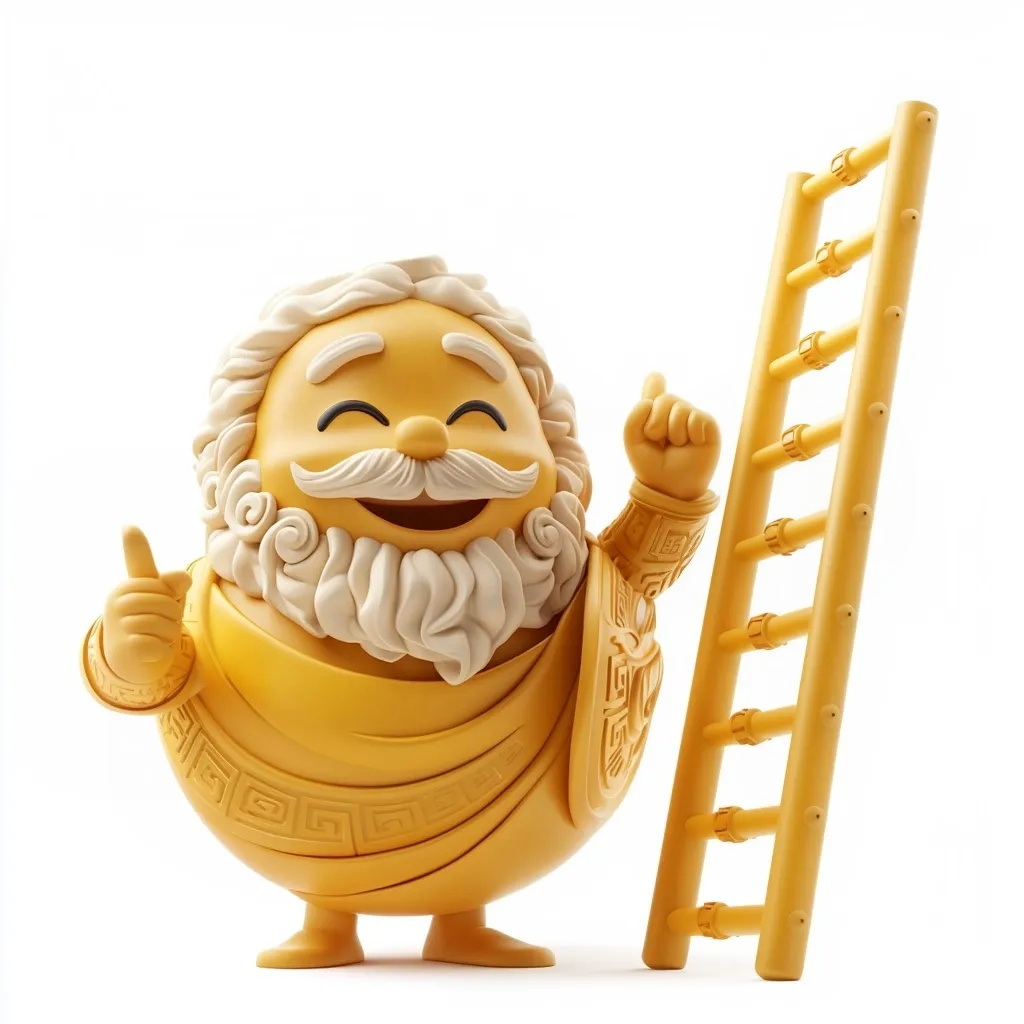 Midjourney: Socrates and the Ladder of Thoughts